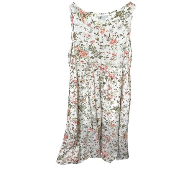 Frye Button Front Midi Dress Sleeveless Scoop Neck Floral Folk Garden Size XL - Picture 11 of 12